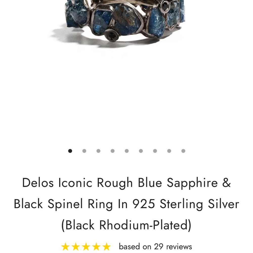Blue Sapphire & Black Spinel Ring in Silver designed by German Kabirski
